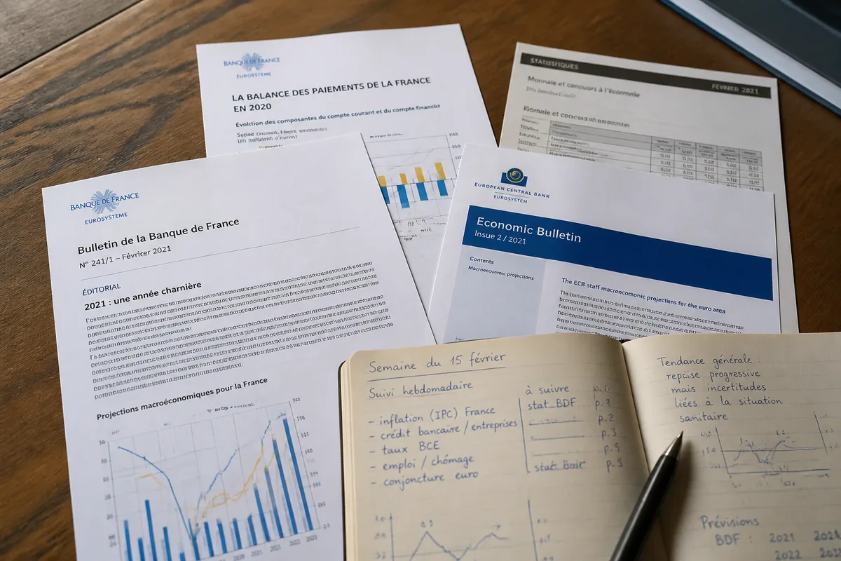 Documents de la Banque de France et de la Banque centrale européenne pour suivre l’actualité bancaire